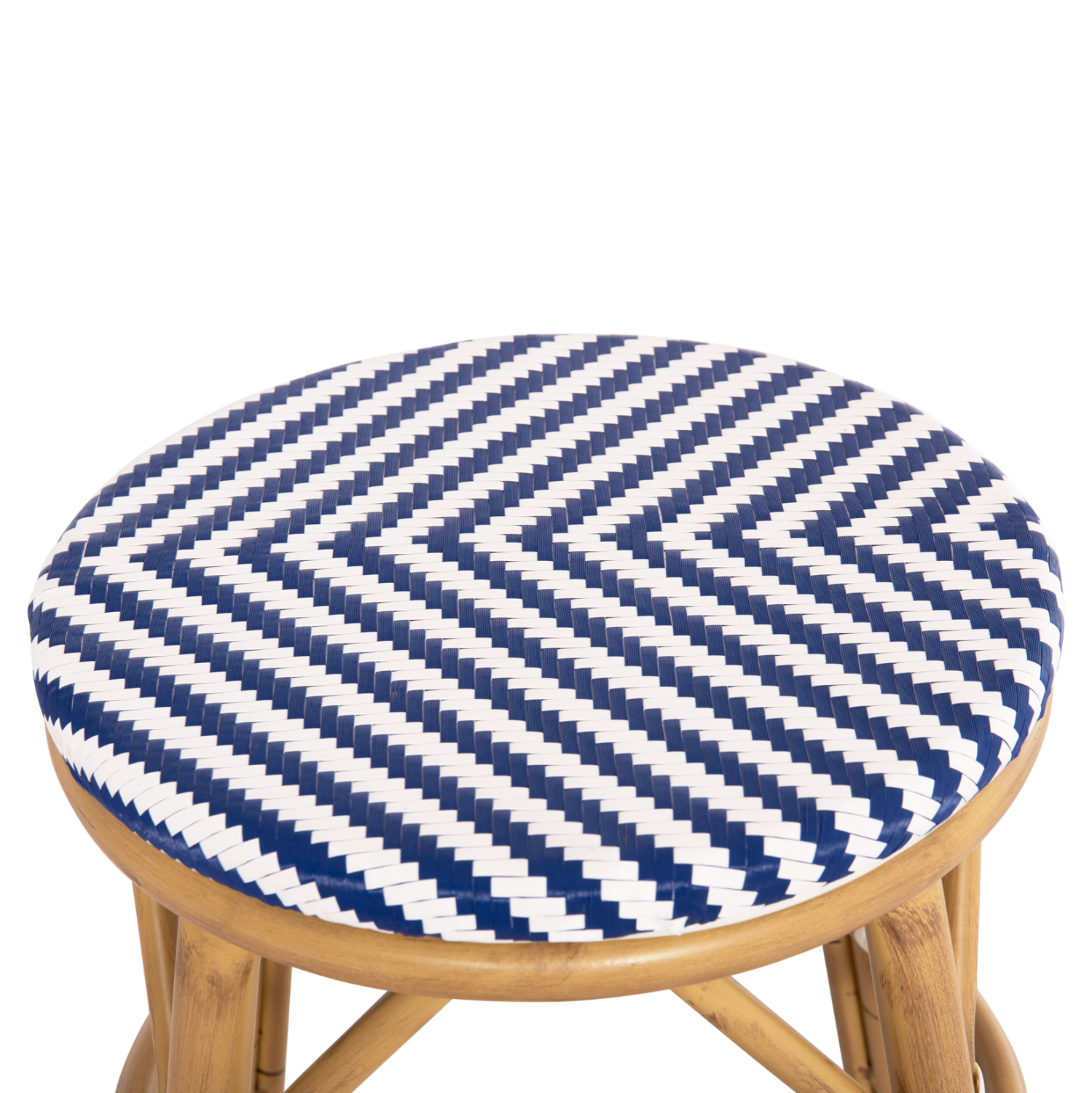 ΣΚΑΜΠΟ ΑΛΟΥΜΙΝΙΟΥ BAMBOO LOOK-TEXTILENE ΛΕΥΚΟ-ΜΠΛΕ Φ36x46Υεκ.