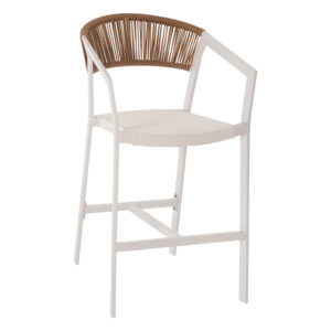ΣΚΑΜΠΟ ΑΛΟΥΜΙΝΙΟΥ ΛΕΥΚΟ ΜΕΣ. ΥΨΟΥΣ-ΜE RATTAN & TEXTILENE 57x57x99,5Yεκ.
