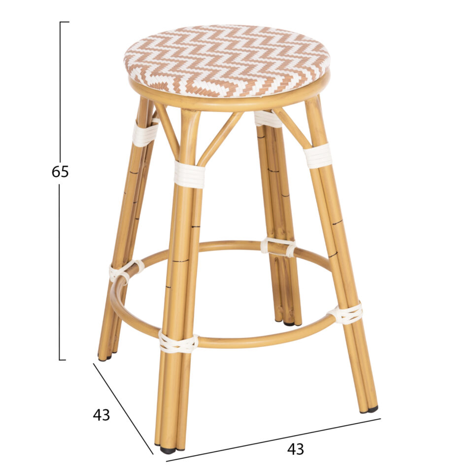 ΣΚΑΜΠΟ ΑΛΟΥΜΙΝΙΟΥ ΜΕΣ.ΥΨΟΥΣ BAMBOO LOOK ΦΥΣΙΚΟ & TEXTILENE 43x43x65Υεκ