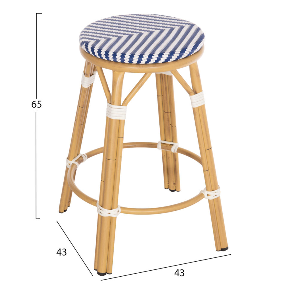 ΣΚΑΜΠΟ ΑΛΟΥΜΙΝΙΟΥ ΜΕΣ.ΥΨΟΥΣ BAMBOO LOOK & TEXTILENE ΜΠΛΕ 43x43x65Υεκ