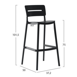 ΣΚΑΜΠΟ BAR ΠΟΛΥΠΡΟΠΥΛΕΝΙΟΥ ΜΑΥΡΟ 37,2x50x101,5Υεκ.