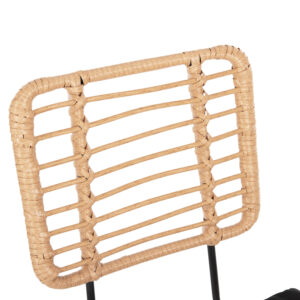 ΣΚΑΜΠΟ ΜΕΣ.ΥΨΟΥΣ ΜΕΤΑΛΛΟ&ΜΑΞΙΛΑΡΙ ΜΑΥΡΟ-WICKER ΜΠΕΖ 53x56x107Υεκ.