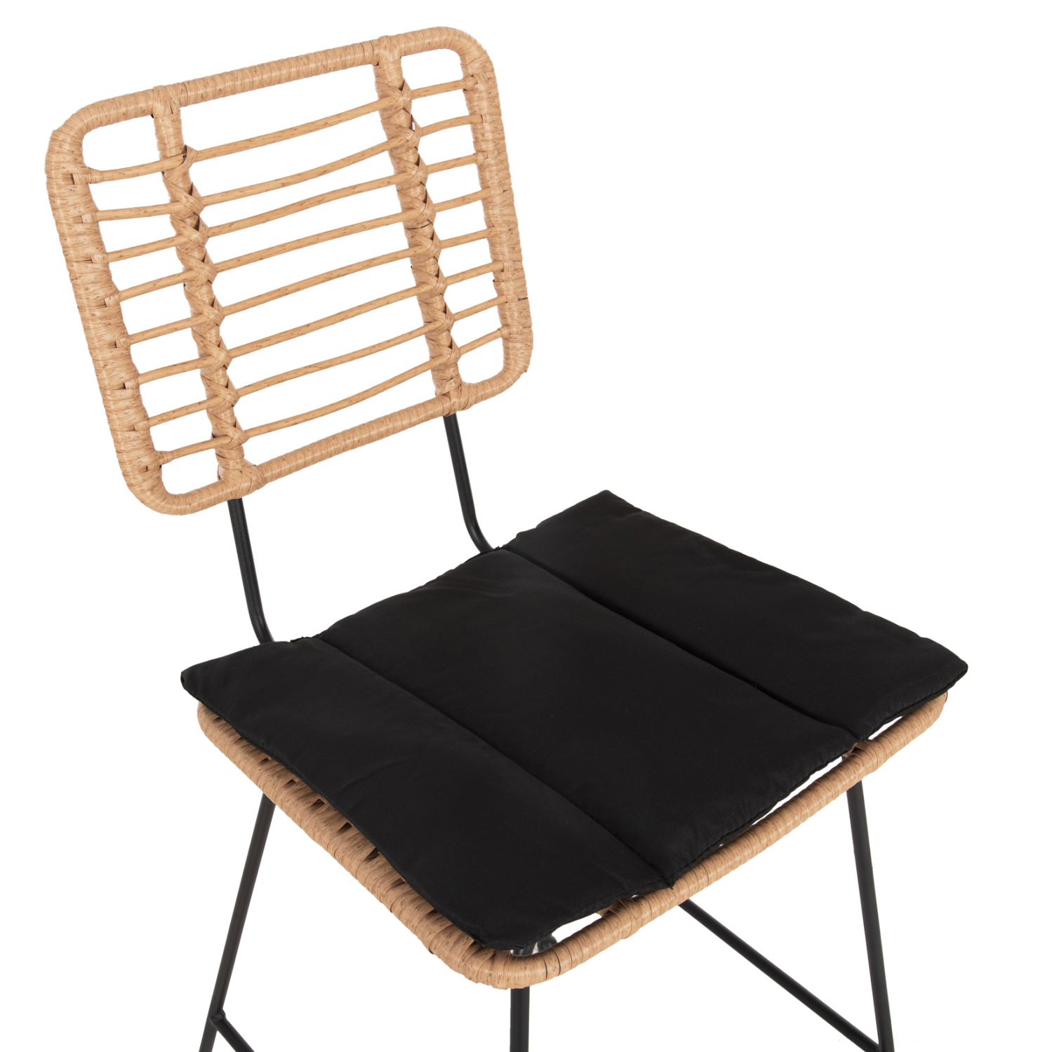 ΣΚΑΜΠΟ ΜΠΑΡ ΜΕΤΑΛΛΟ&ΜΑΞΙΛΑΡΙ ΜΑΥΡΟ-WICKER ΜΠΕΖ 56x59x116,5Υεκ.
