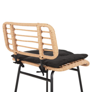 ΣΚΑΜΠΟ ΜΠΑΡ ΨΗΛΟ ΜΕΤΑΛΛΟ&ΜΑΞΙΛΑΡΙ ΜΑΥΡΟ-WICKER ΜΠΕΖ 48x49x99,5Υεκ.