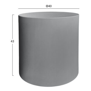 ΤΡΑΠΕΖΙ ΒΟΗΘΗΤΙΚΟ ΣΤΡΟΓΓΥΛΟ ΓΚΡΙ FIBER CEMENT Φ40x43Υεκ.