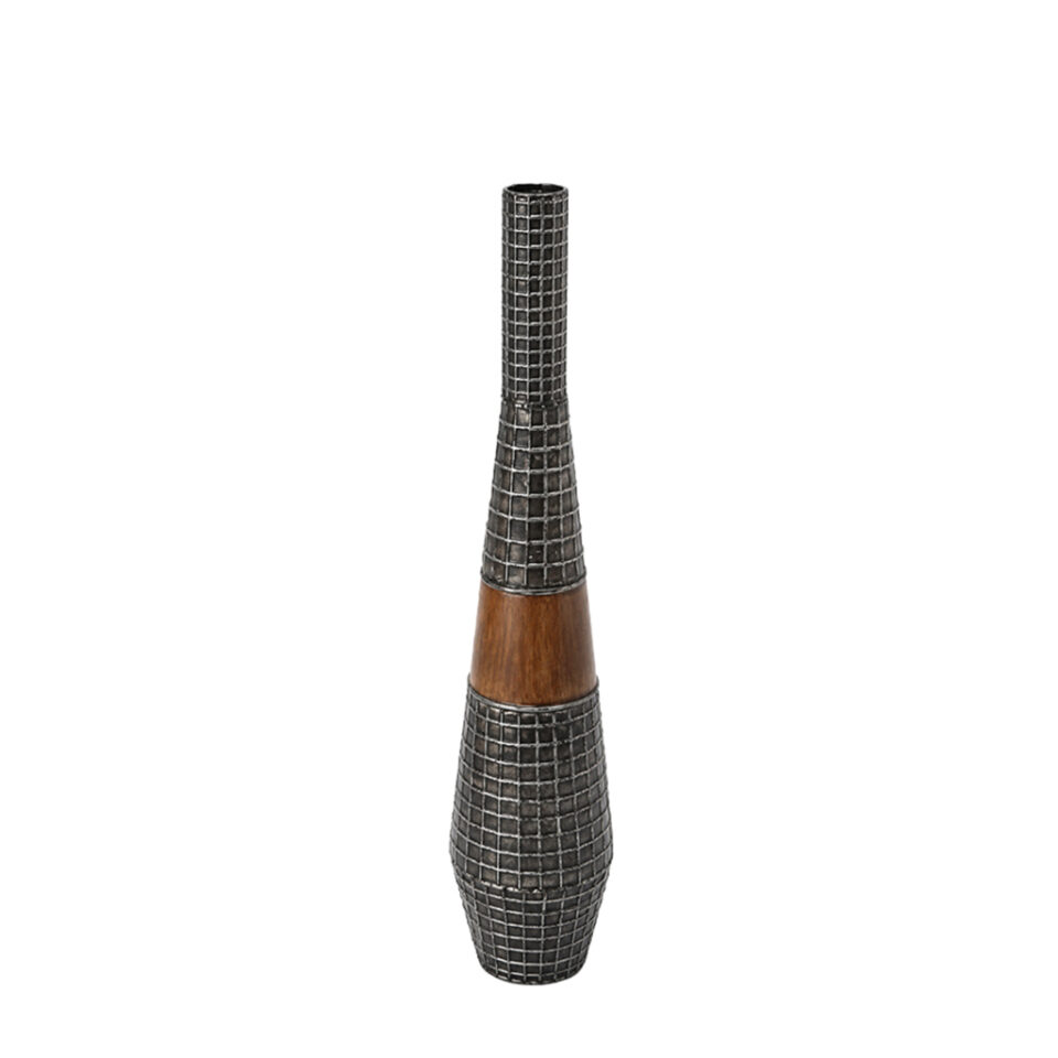 ΒΑΖΟ ΜΕΤΑΛΛΙΚΟ ΓΚΡΙ ΚΑΦΕ 12.7X12.7X61ΕΚ.