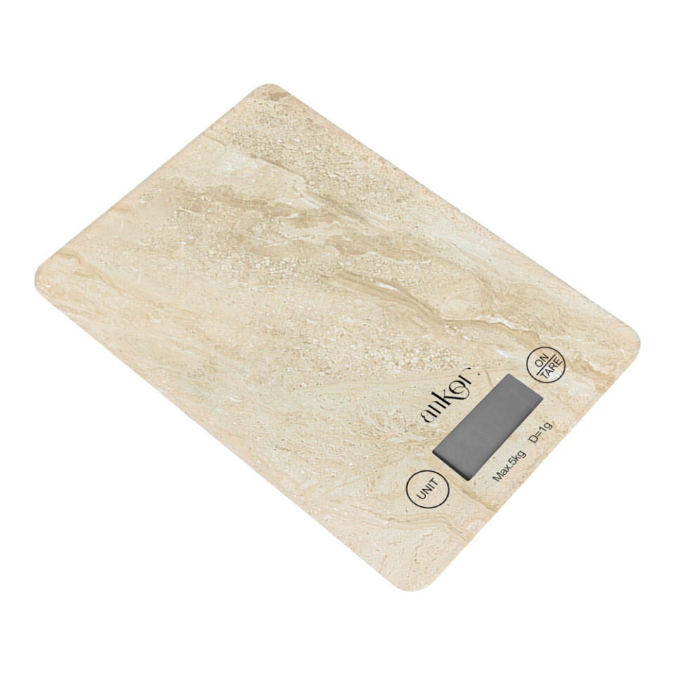 ΖΥΓΑΡΙΑ ΗΛΕΚΤΡΟΝΙΚΗ 5kg ΓΥΑΛΙΝΗ ΜΠΕΖ ΠΕΤΡΑ 15x21,5x1,6εκ.