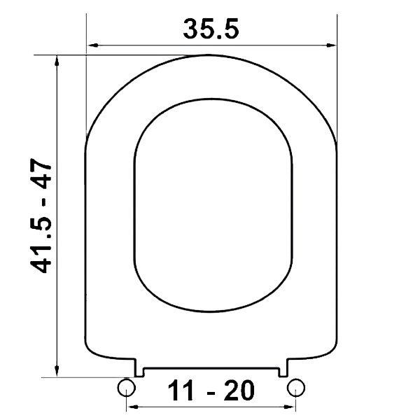 ΚΑΛΥΜΜΑ ΤΟΥΑΛΕΤΑΣ ΒΑΚΕΛΙΤΙΚΟ 0015 D-SHAPE 41.5-47x35.5cm 2