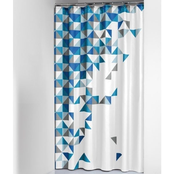 Υφασμάτινη Κουρτίνα Μπάνιου Tangram Blue 180x200 1